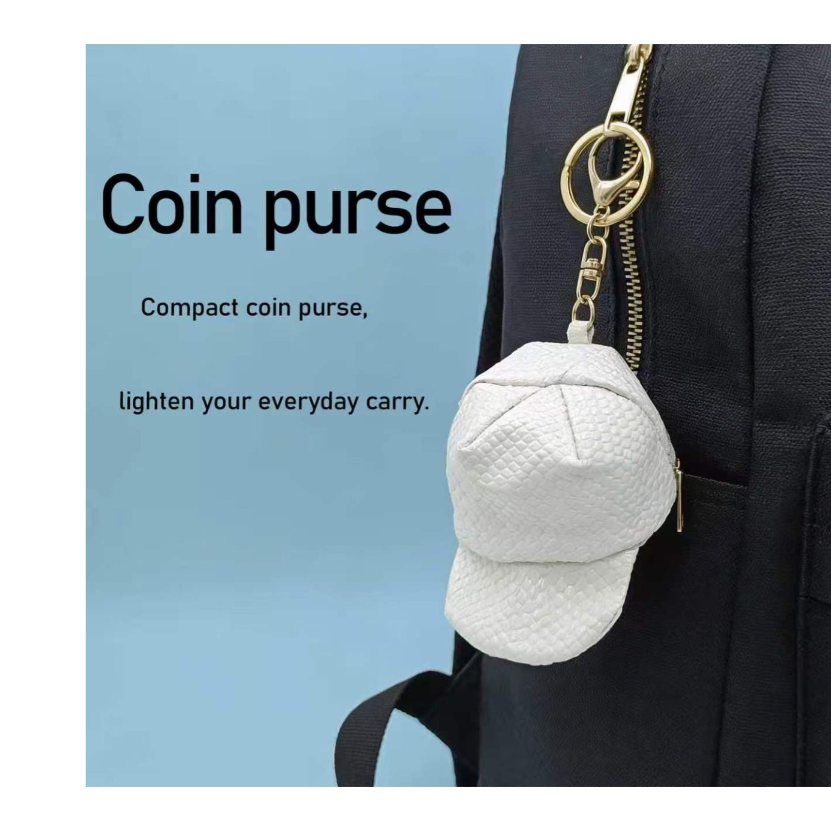 Cap Zipper Keychain Pouch