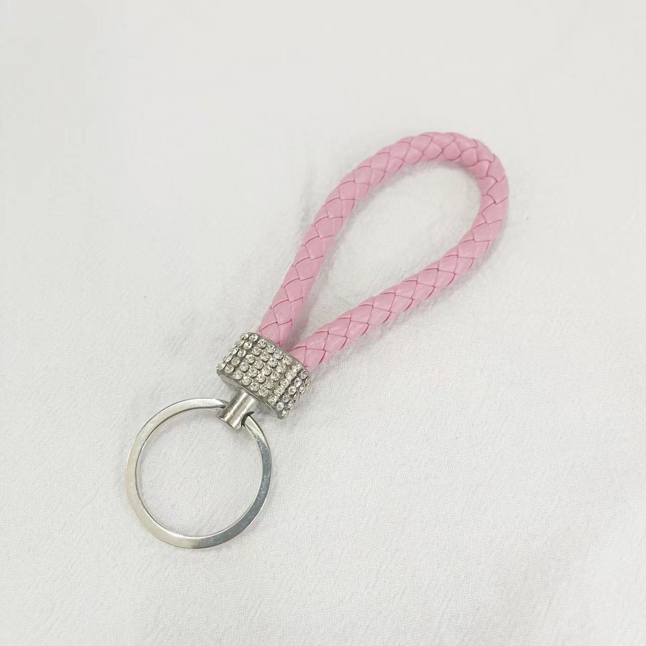 Crystal Metal Leather Keychain