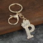 Rhinestone Letter Keychain Charm