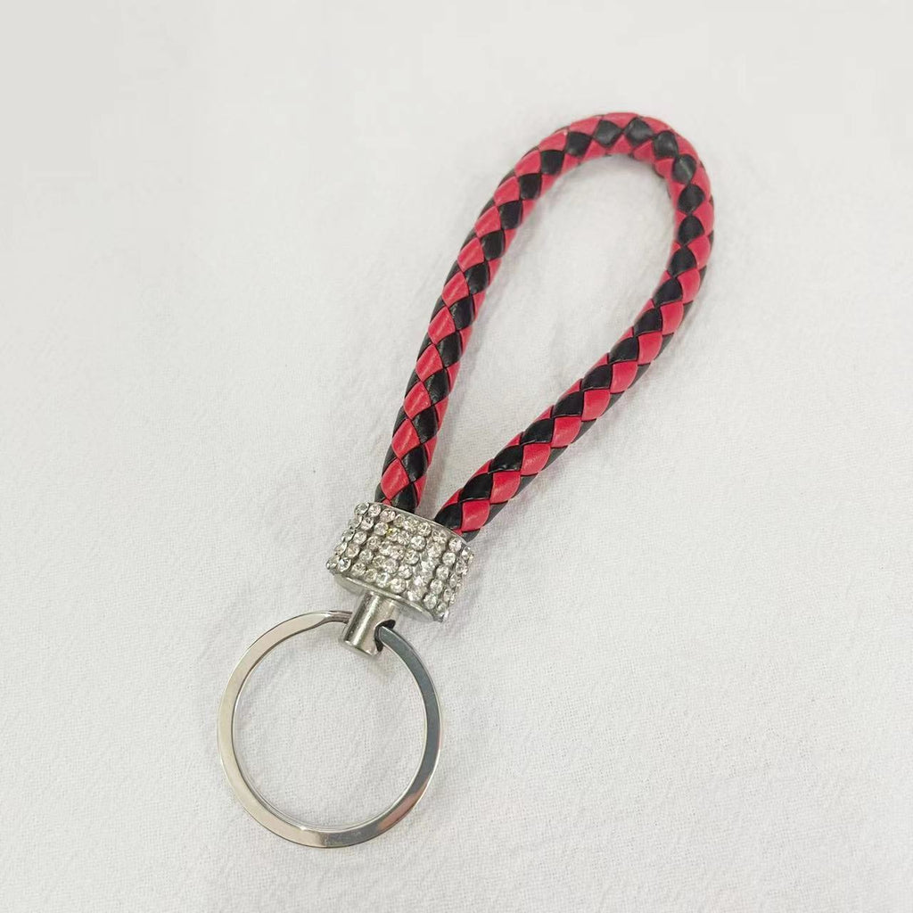 Crystal Metal Leather Keychain