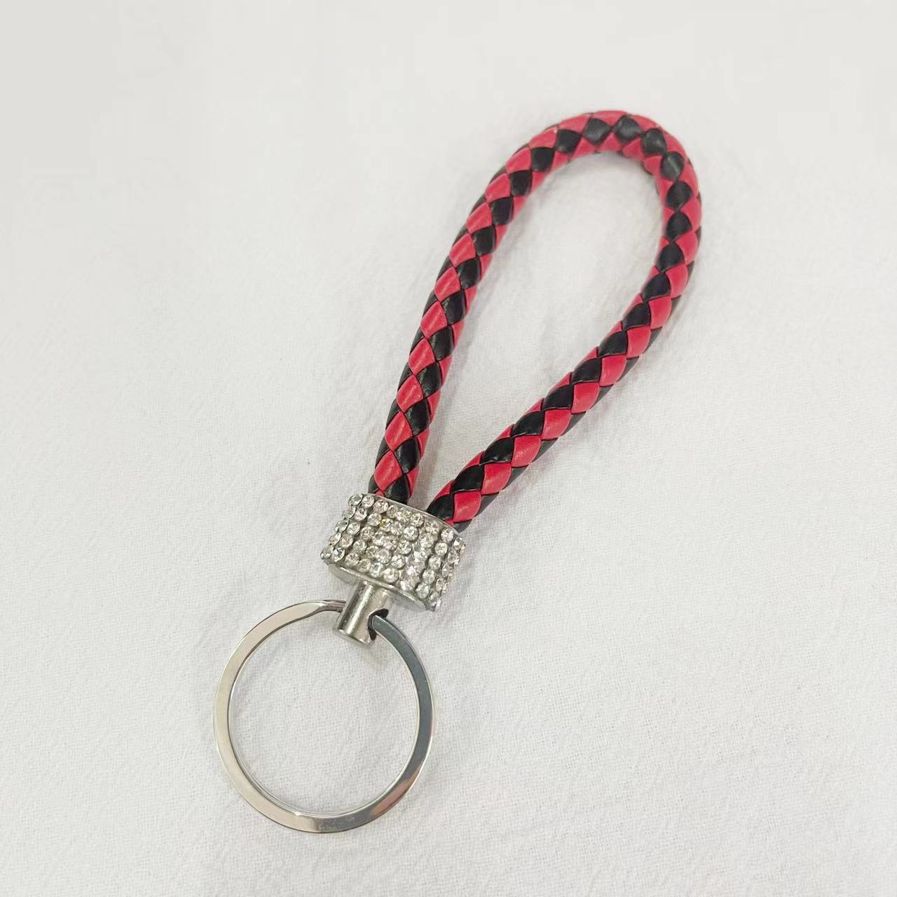 Crystal Metal Leather Keychain