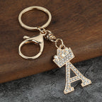 Rhinestone Letter Keychain Charm
