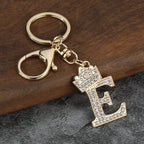 Rhinestone Letter Keychain Charm