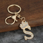 Rhinestone Letter Keychain Charm