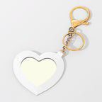 Heart PU Leather Mirror Keychain
