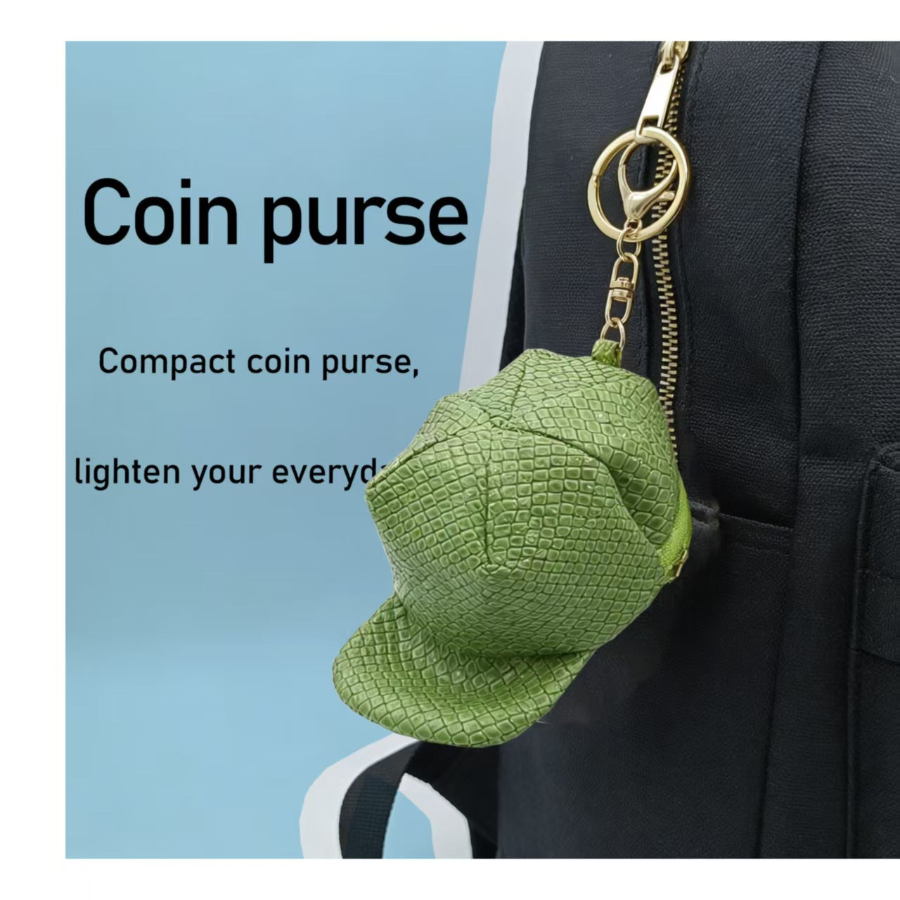 Cap Zipper Keychain Pouch