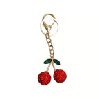 Rhinestone Cherry Keychain Charm
