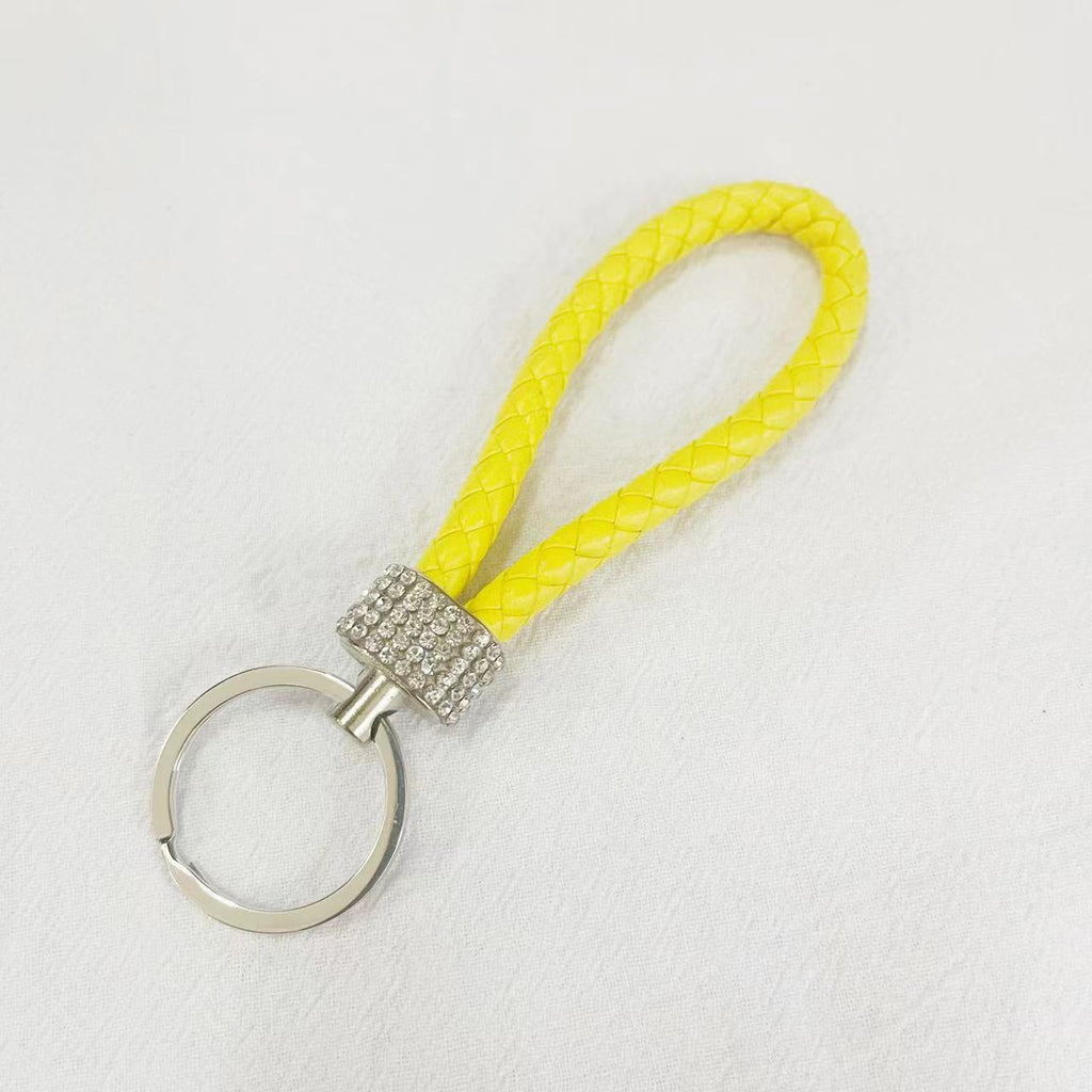 Crystal Metal Leather Keychain