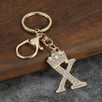 Rhinestone Letter Keychain Charm