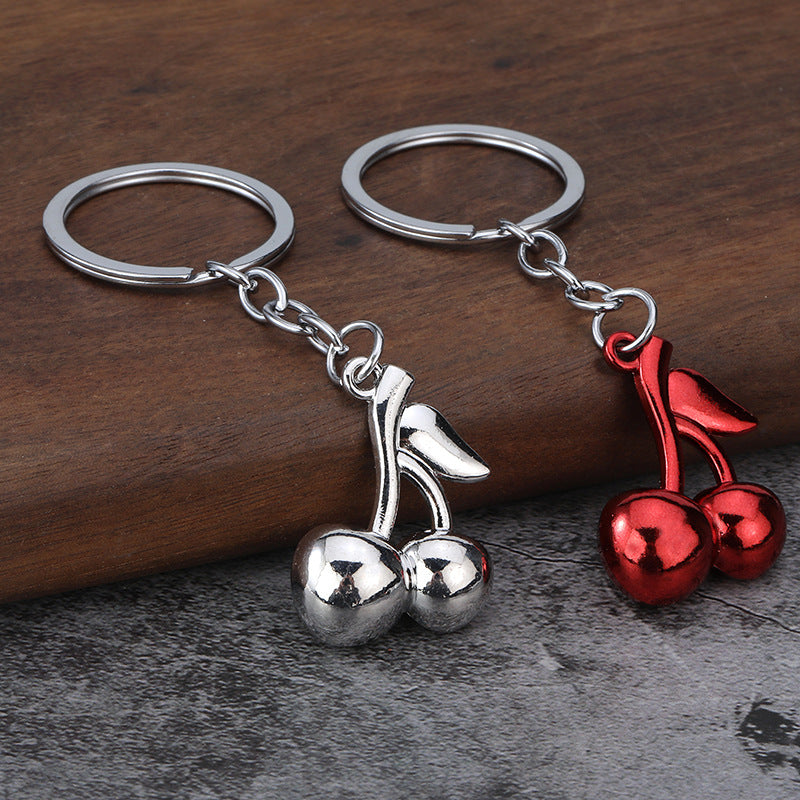3D Cherry Zinc Alloy Keychain