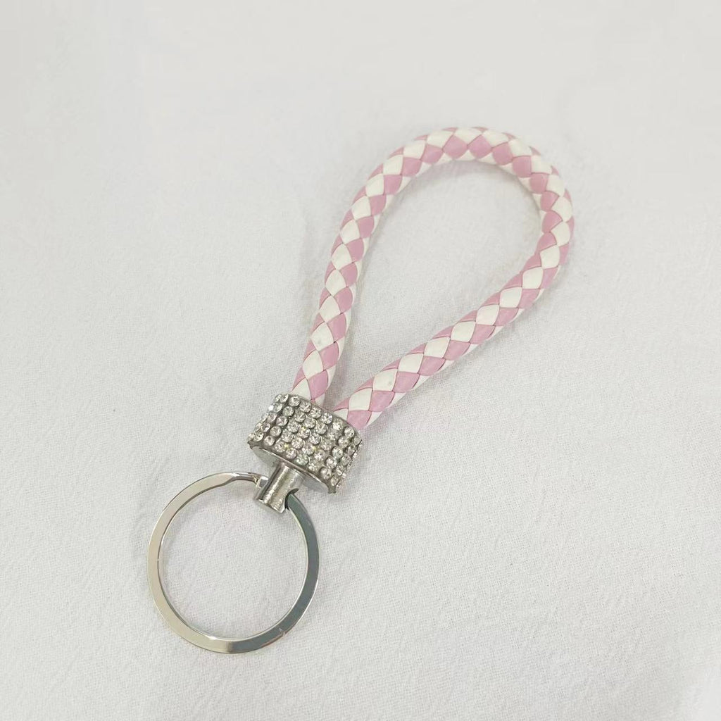 Crystal Metal Leather Keychain