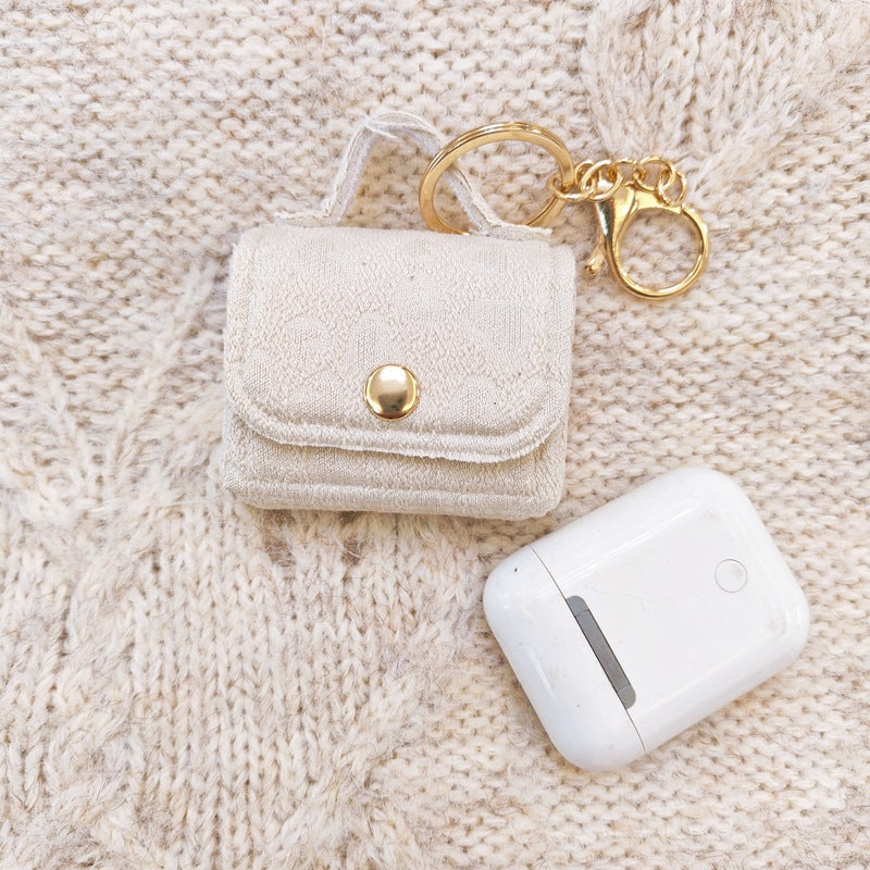 Mini Quilted Leather Earbud Case
