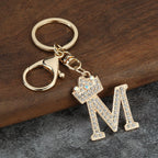 Rhinestone Letter Keychain Charm