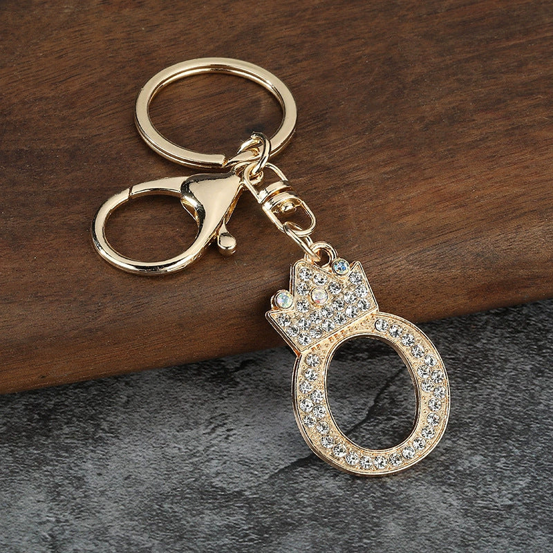 Rhinestone Letter Keychain Charm