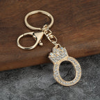 Rhinestone Letter Keychain Charm