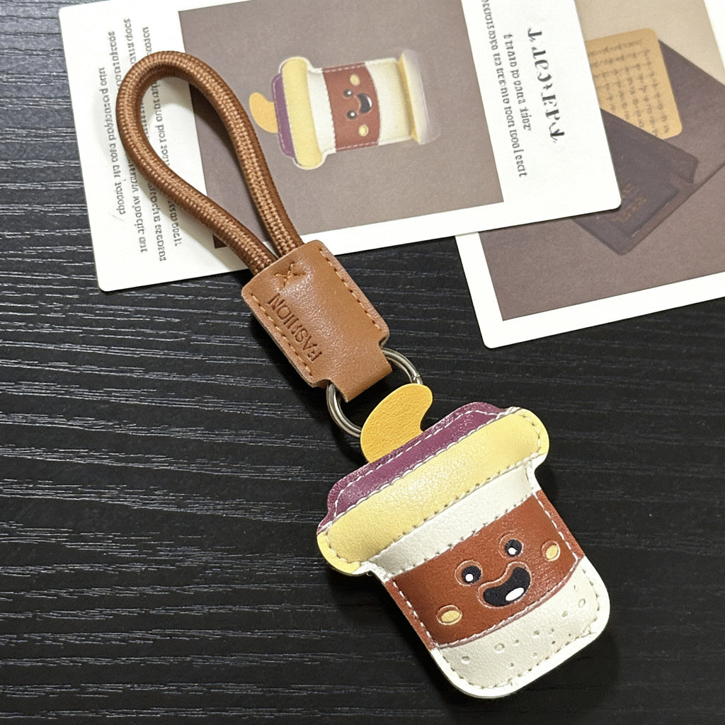 Lether Food  Bag Charm