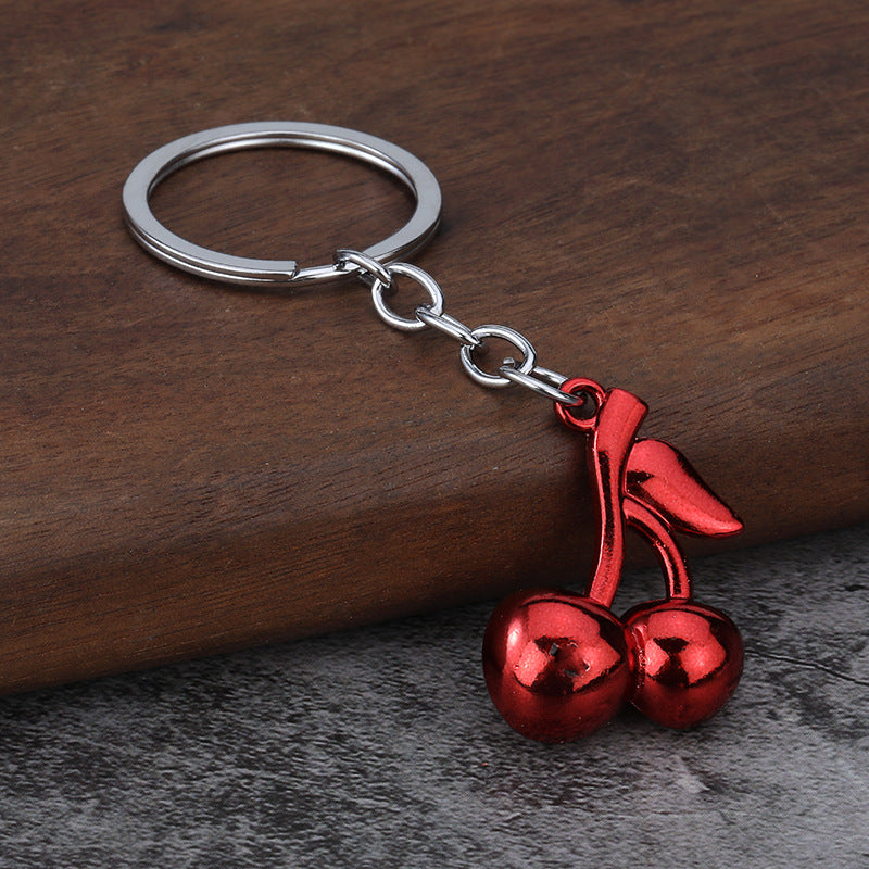 3D Cherry Zinc Alloy Keychain