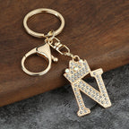 Rhinestone Letter Keychain Charm