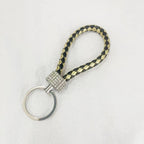 Crystal Metal Leather Keychain