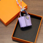 Microfiber Leather Mini Basket Keychain Pouch