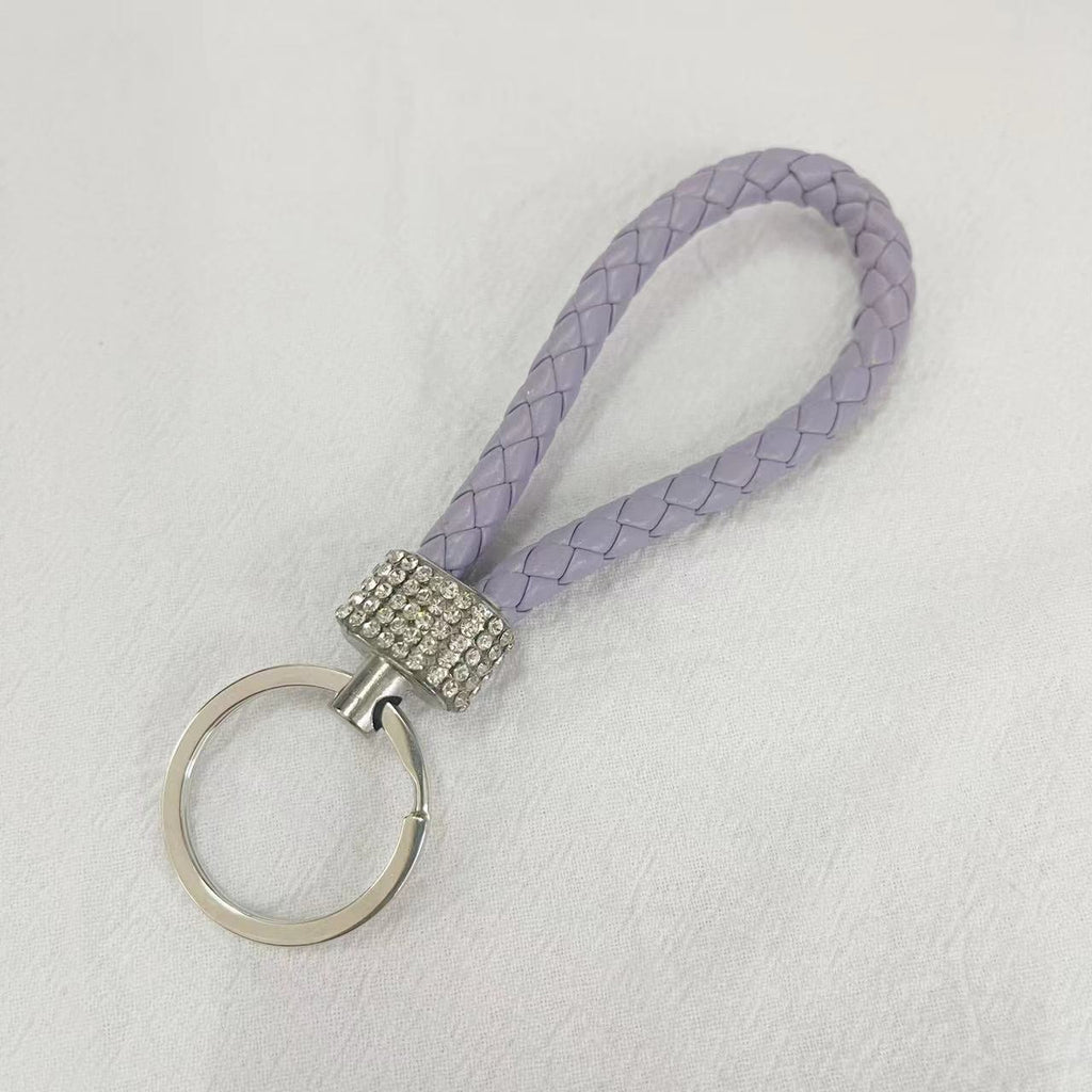 Crystal Metal Leather Keychain