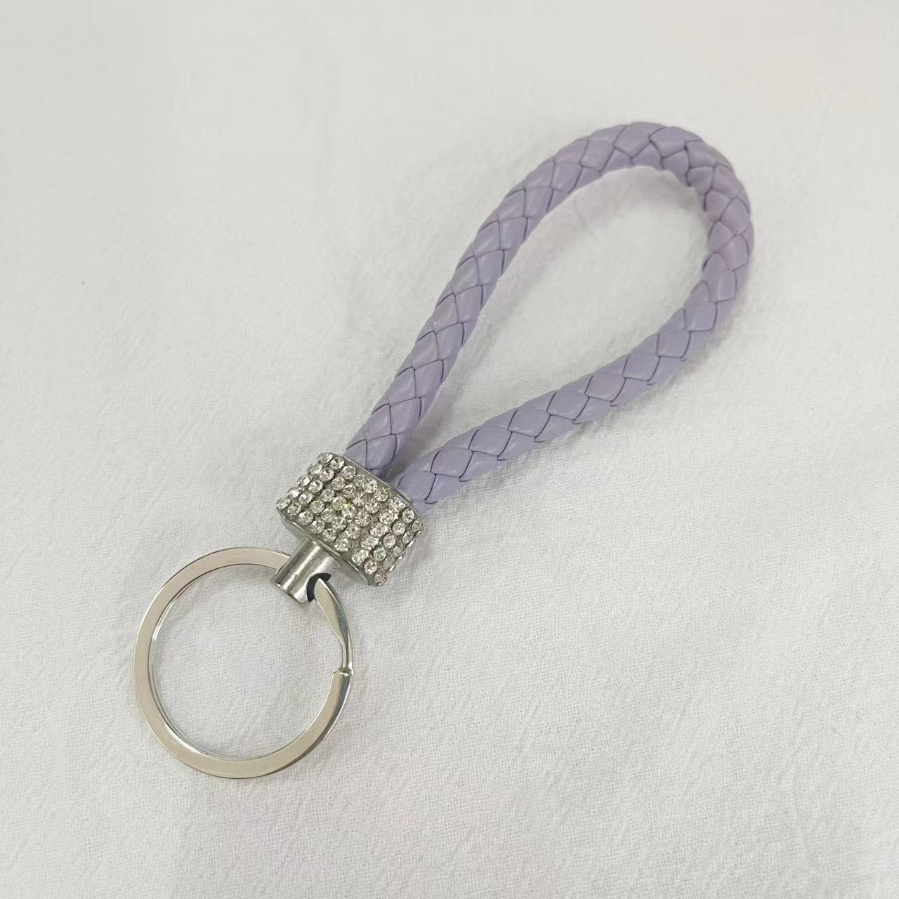 Crystal Metal Leather Keychain