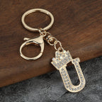 Rhinestone Letter Keychain Charm