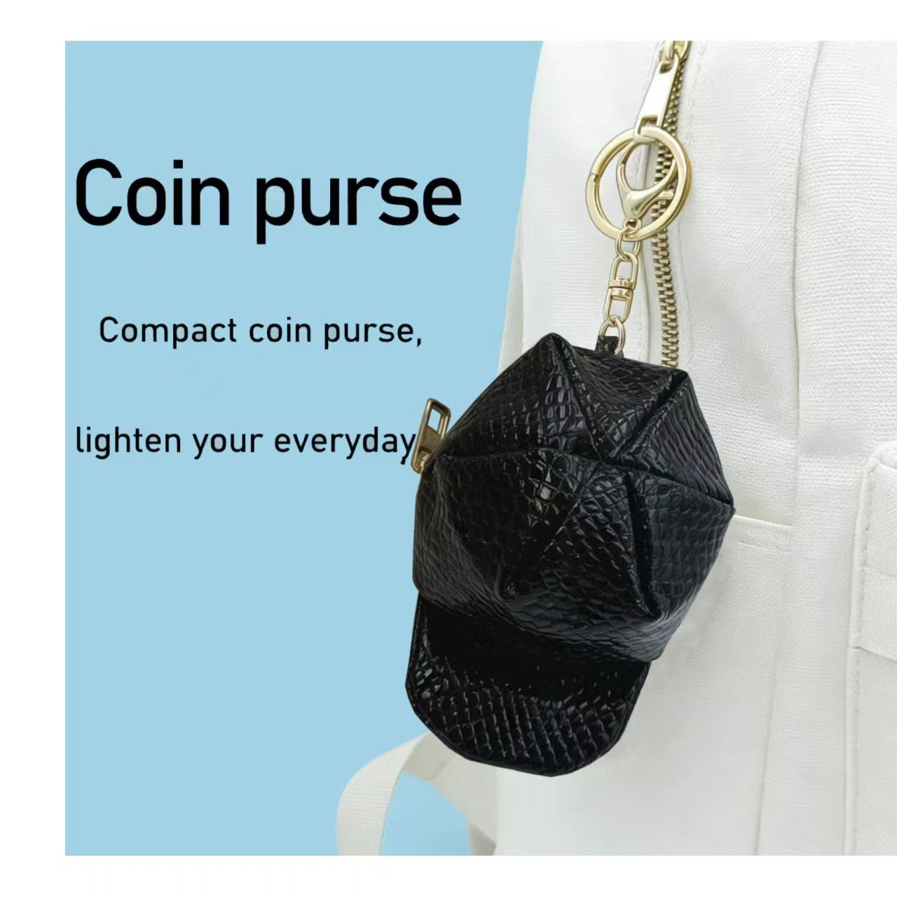 Cap Zipper Keychain Pouch
