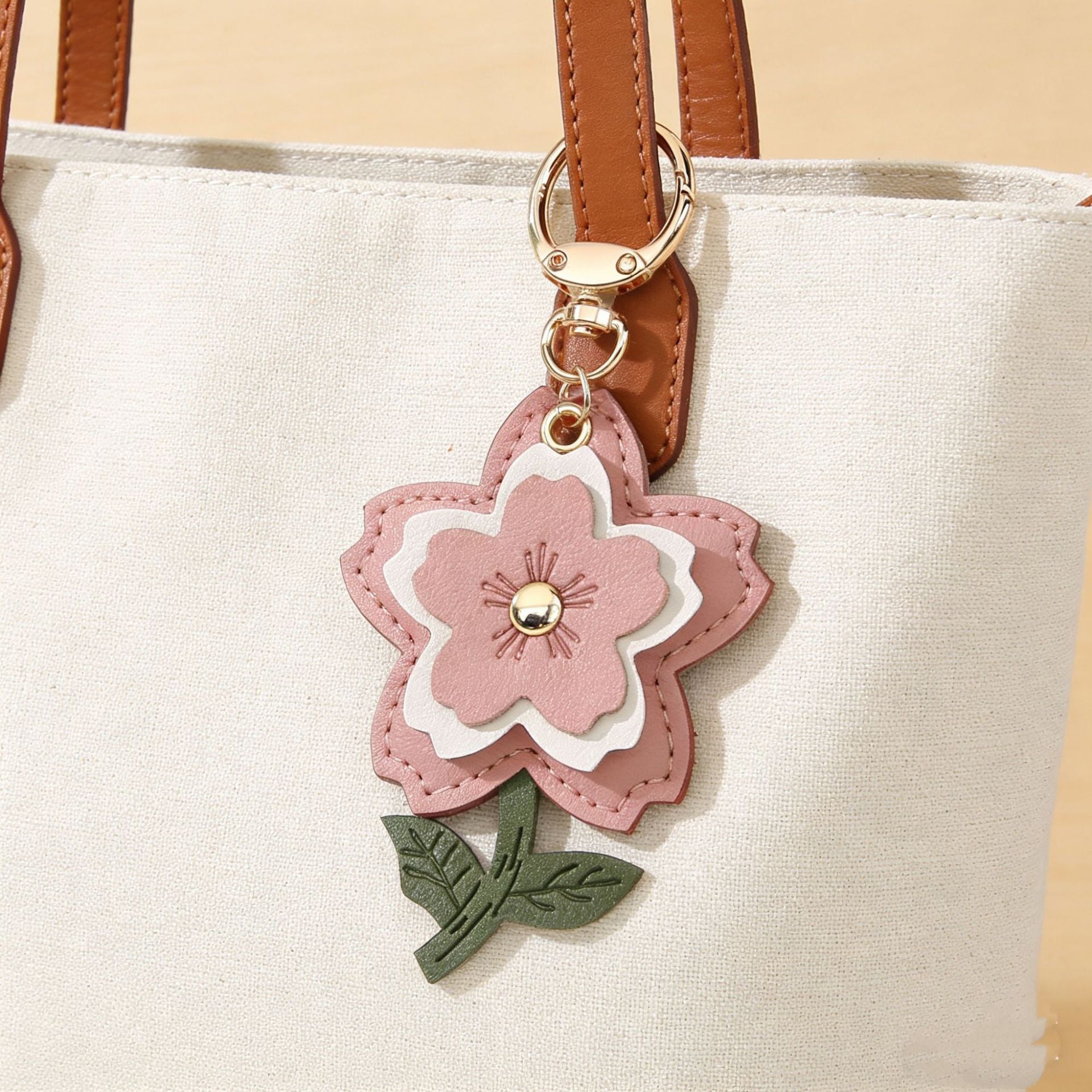 Leather Sakura Charm