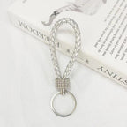 Crystal Metal Leather Keychain