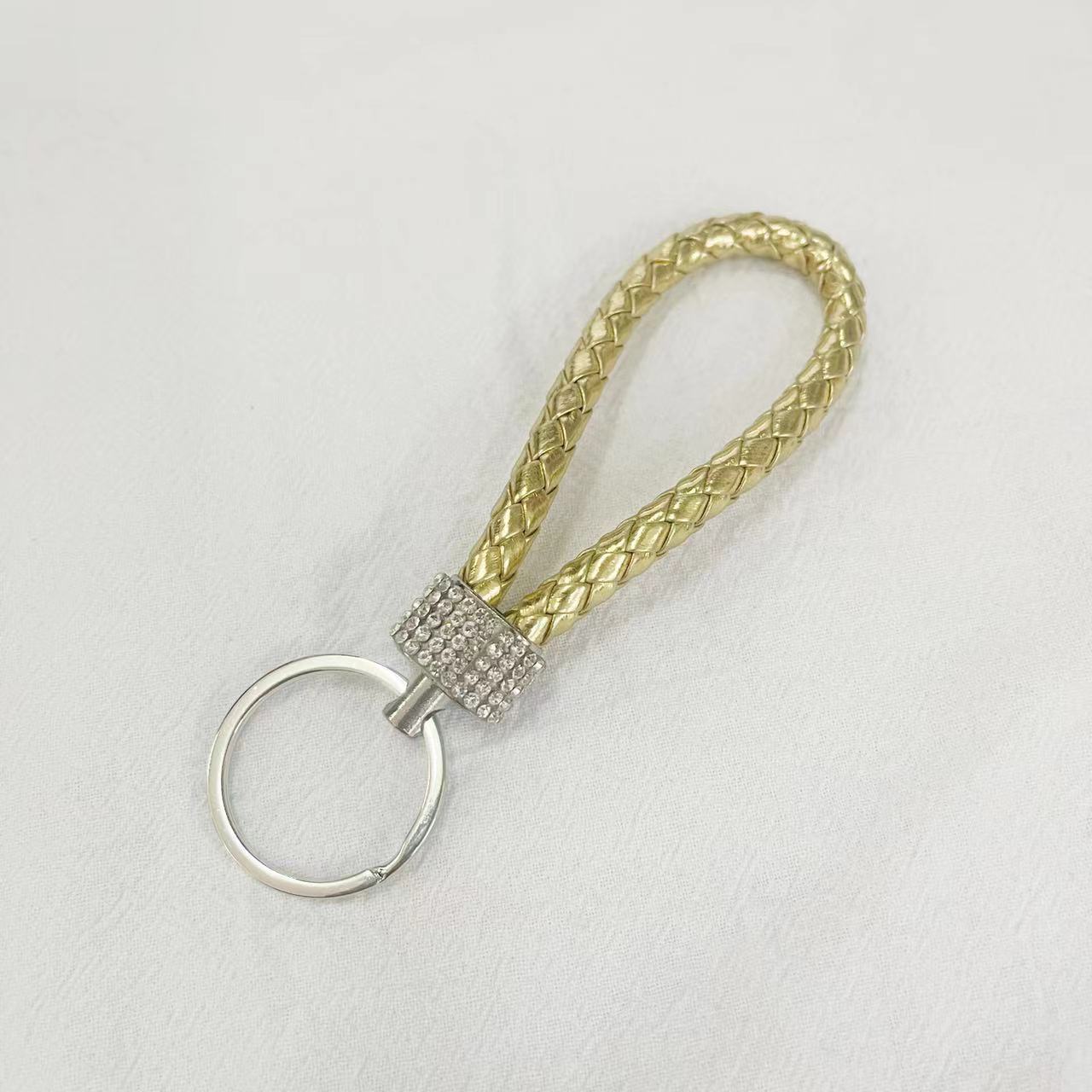 Crystal Metal Leather Keychain