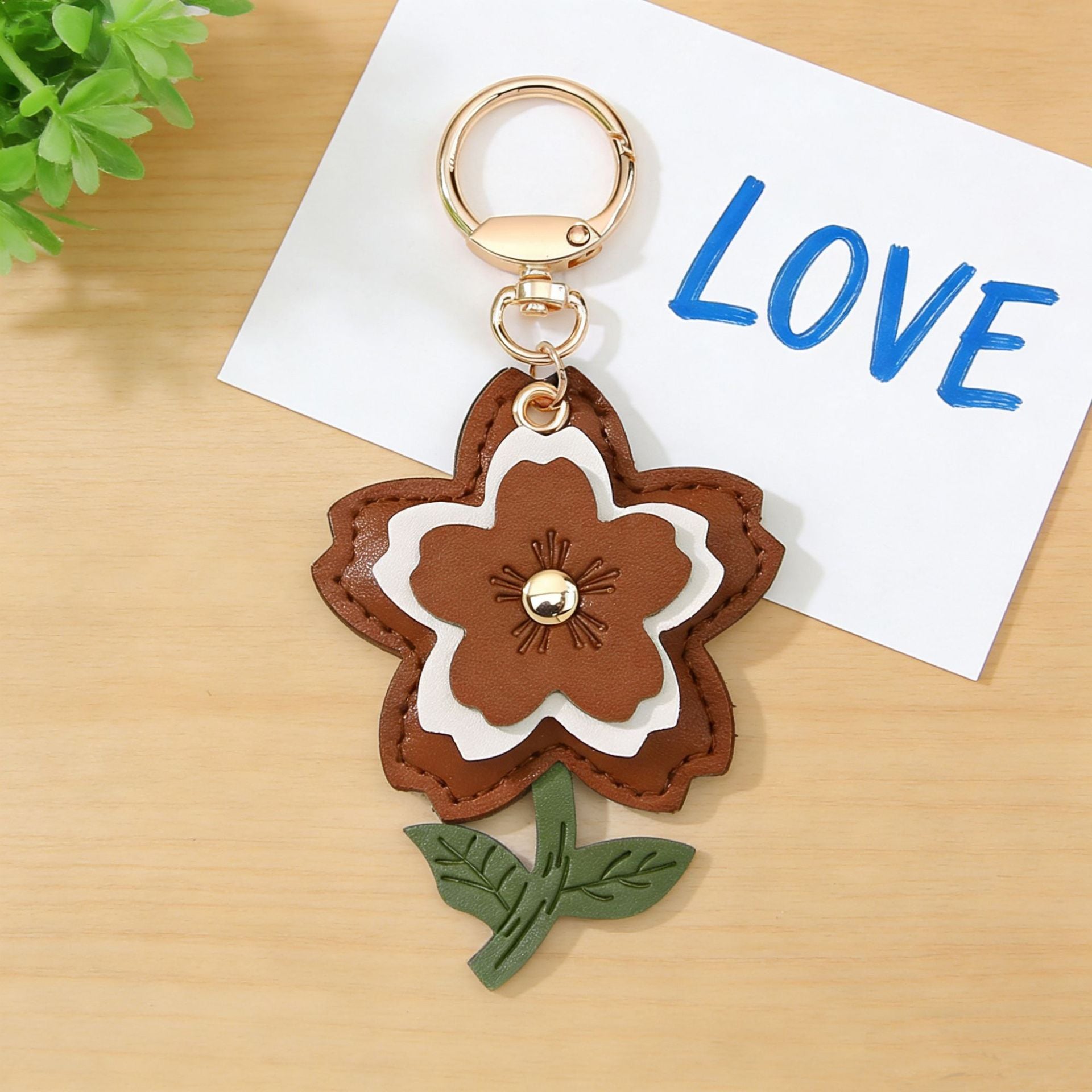 Leather Sakura Charm