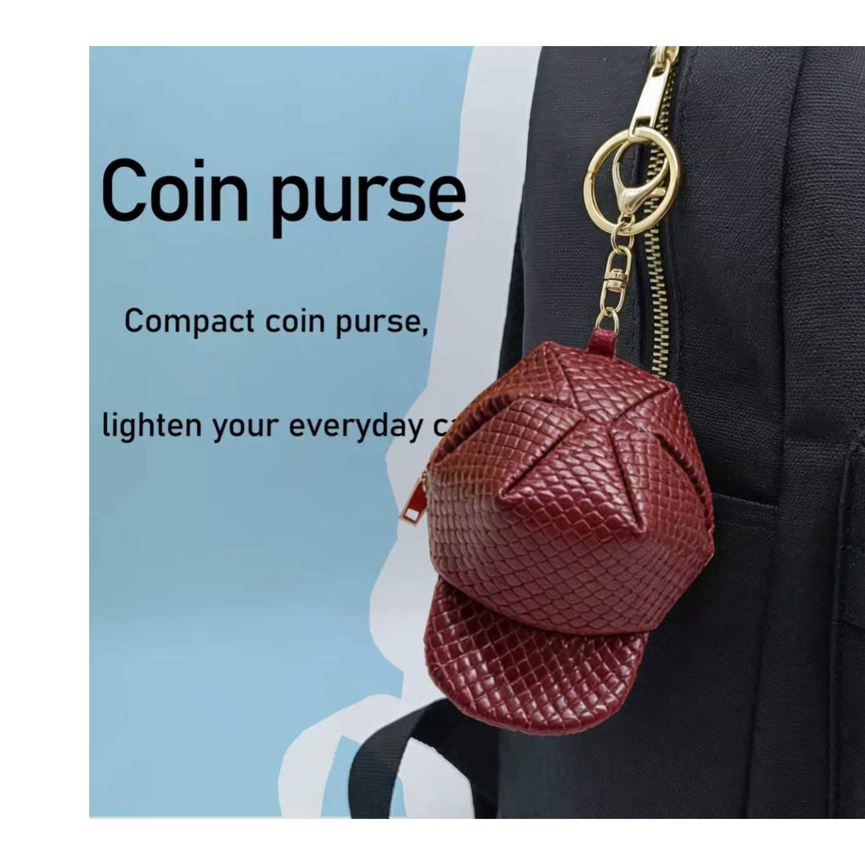 Cap Zipper Keychain Pouch