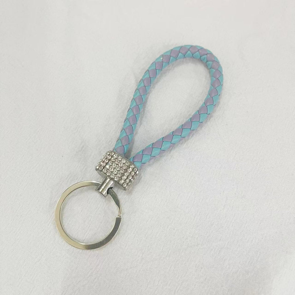 Crystal Metal Leather Keychain