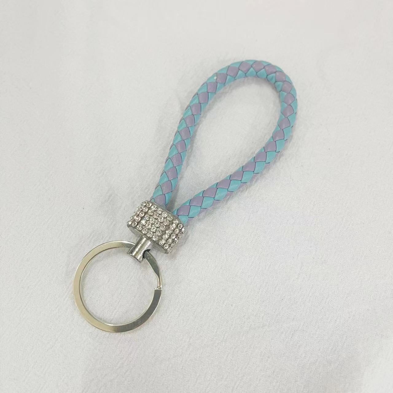 Crystal Metal Leather Keychain