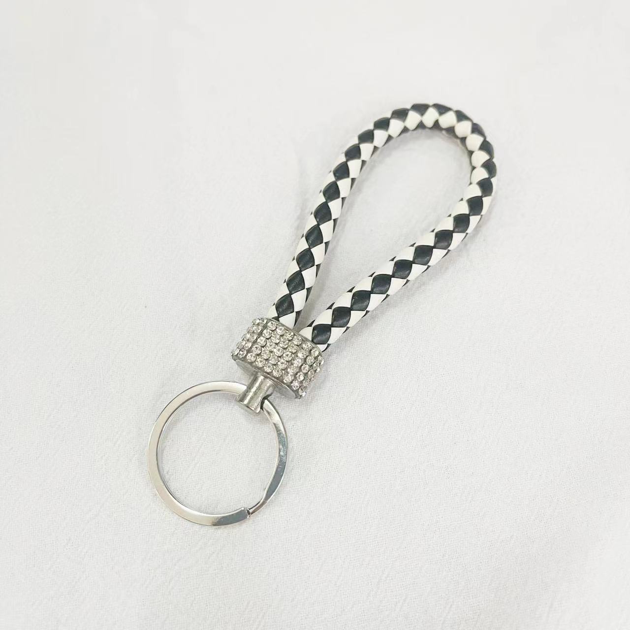 Crystal Metal Leather Keychain