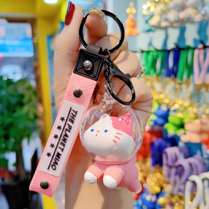 Space Cat Silicone Keychain