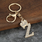 Rhinestone Letter Keychain Charm