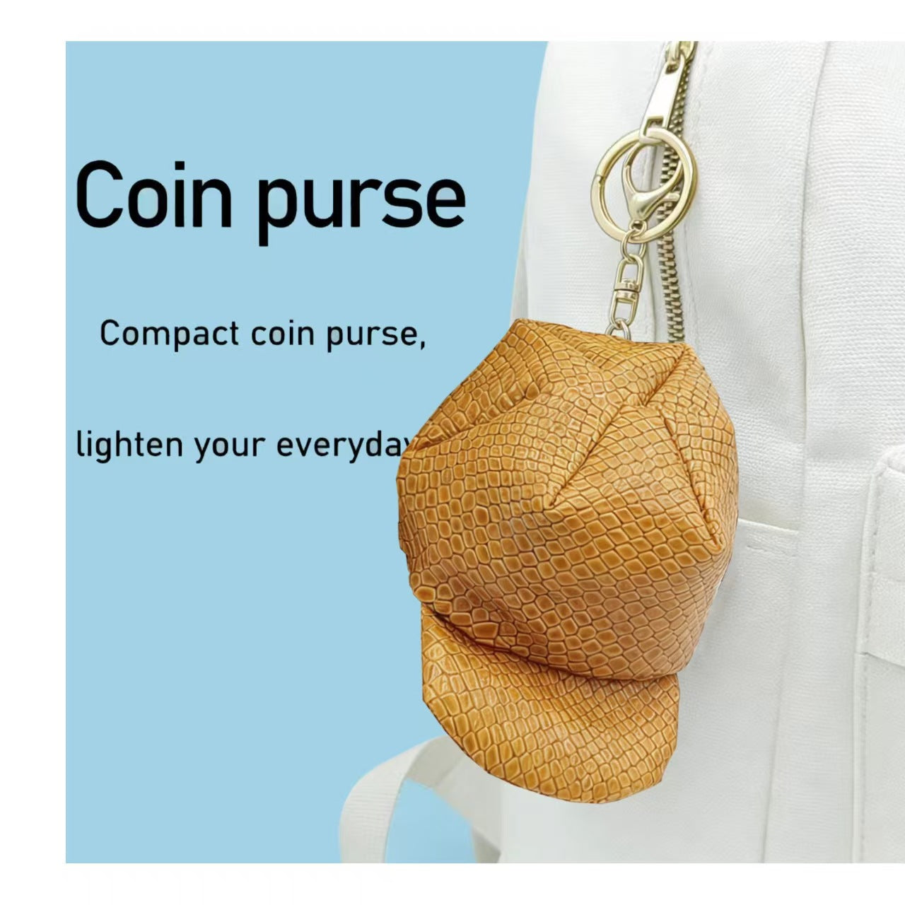 Cap Zipper Keychain Pouch