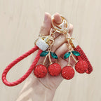 Rhinestone Cherry Keychain Charm