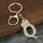 Rhinestone Letter Keychain Charm
