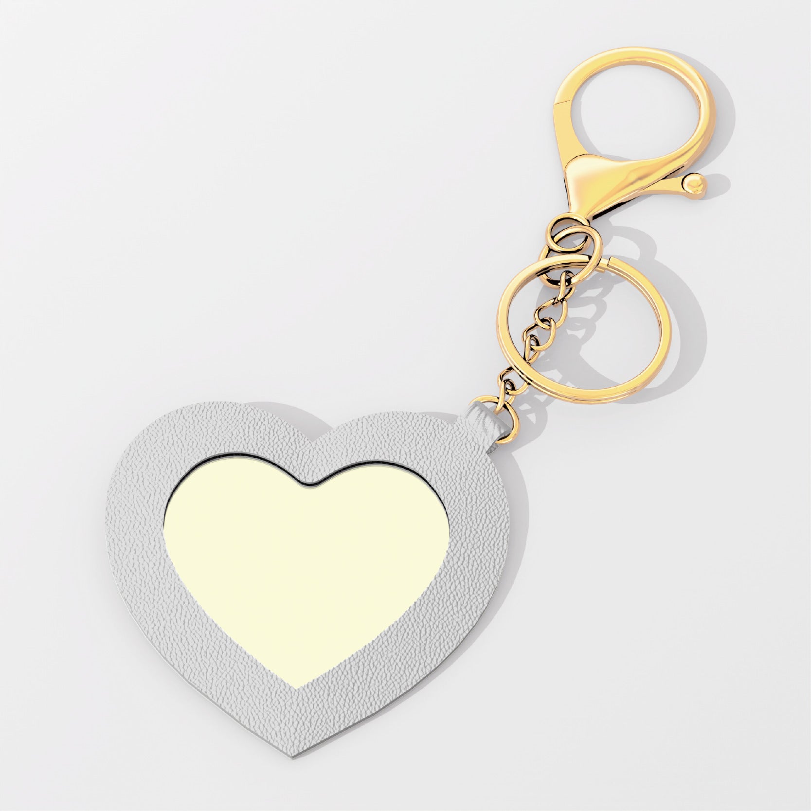 Heart PU Leather Mirror Keychain