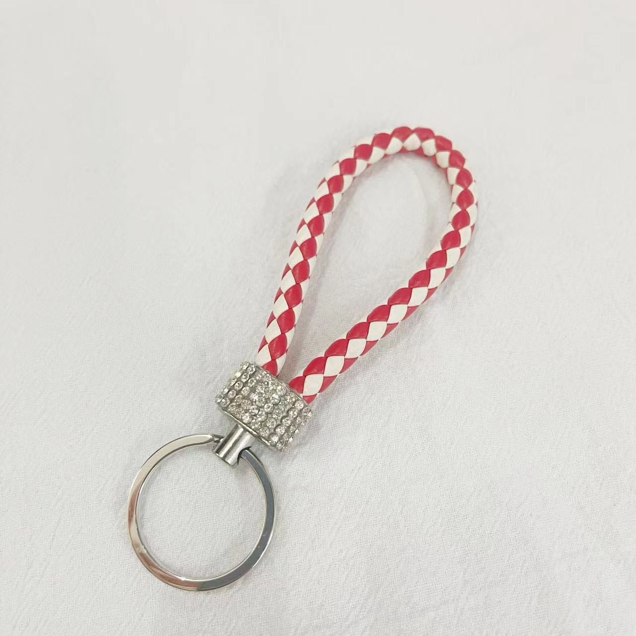 Crystal Metal Leather Keychain