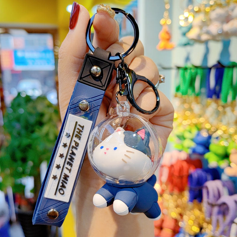 Space Cat Silicone Keychain