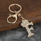 Rhinestone Letter Keychain Charm
