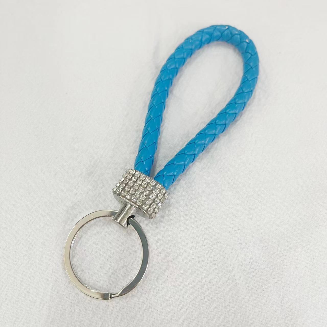 Crystal Metal Leather Keychain