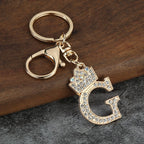 Rhinestone Letter Keychain Charm