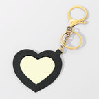 Heart PU Leather Mirror Keychain