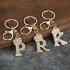 Rhinestone Letter Keychain Charm