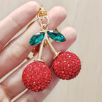 Rhinestone Cherry Keychain Charm